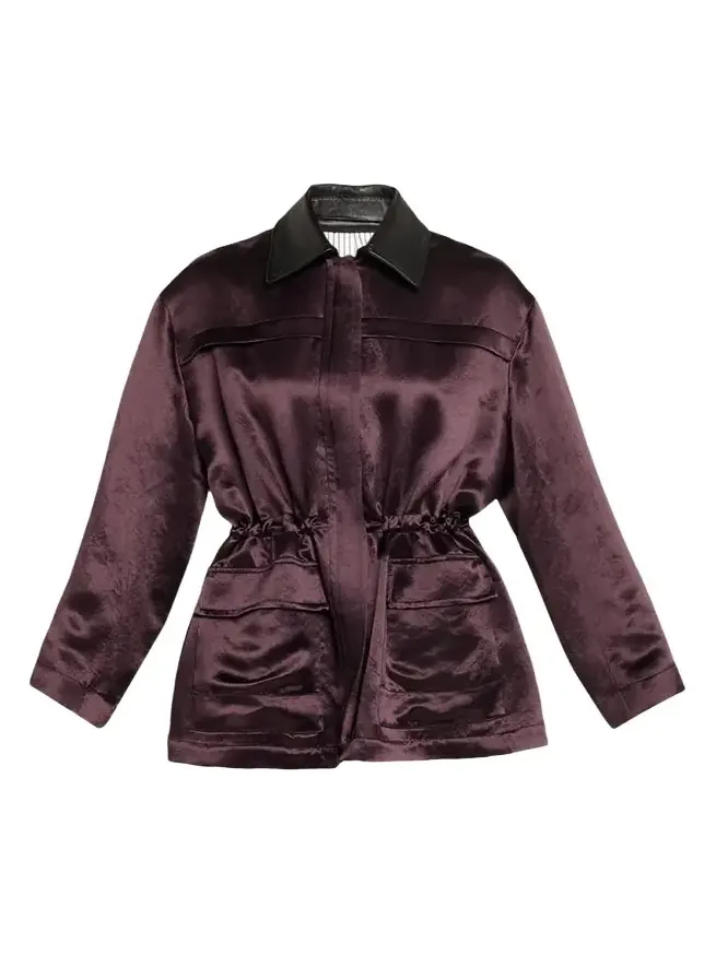 Drawstring Satin Parka Jacket Drawstring Satin Parka Jacket