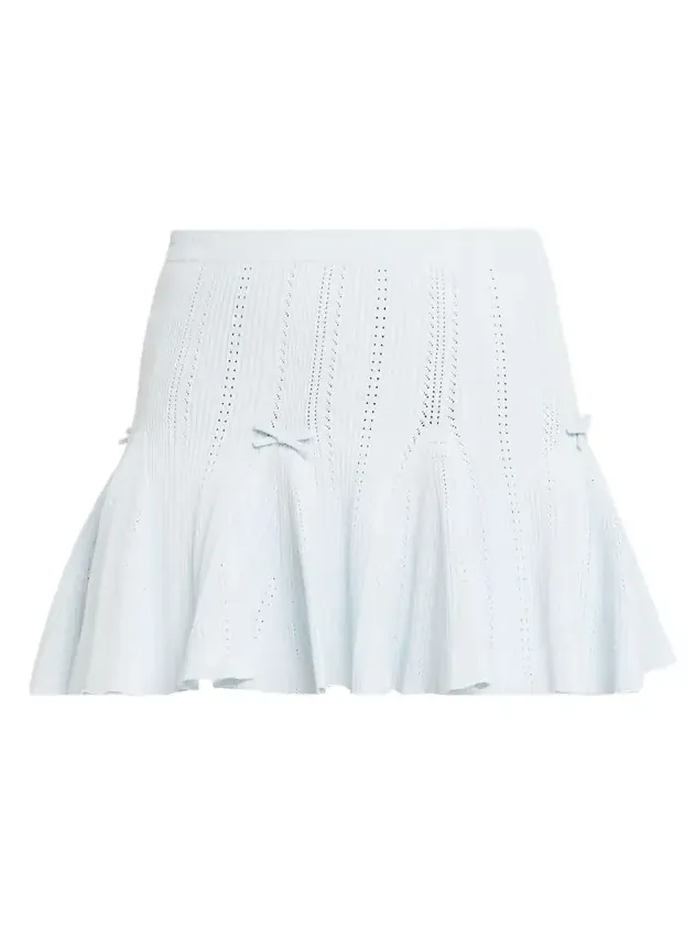 LoveShackFancy Meryl Rib Pointelle Mini Skirt