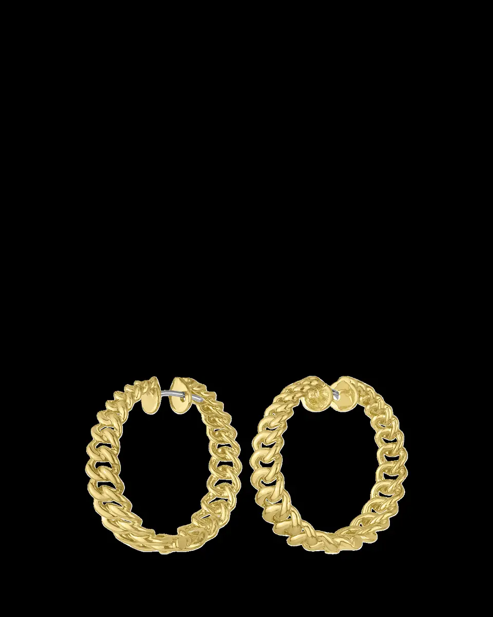 Paul Morelli 18K Yellow Gold Cuban Chain Hoop Earrings, 30mm | Thumbnail 2 Paul Morelli 18K Yellow Gold Cuban Chain Hoop Earrings, 30mm | Thumbnail 2