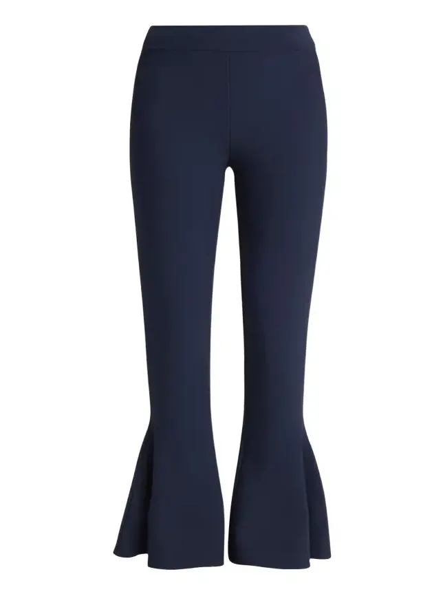 Compact Knit Peplum Flare Pants