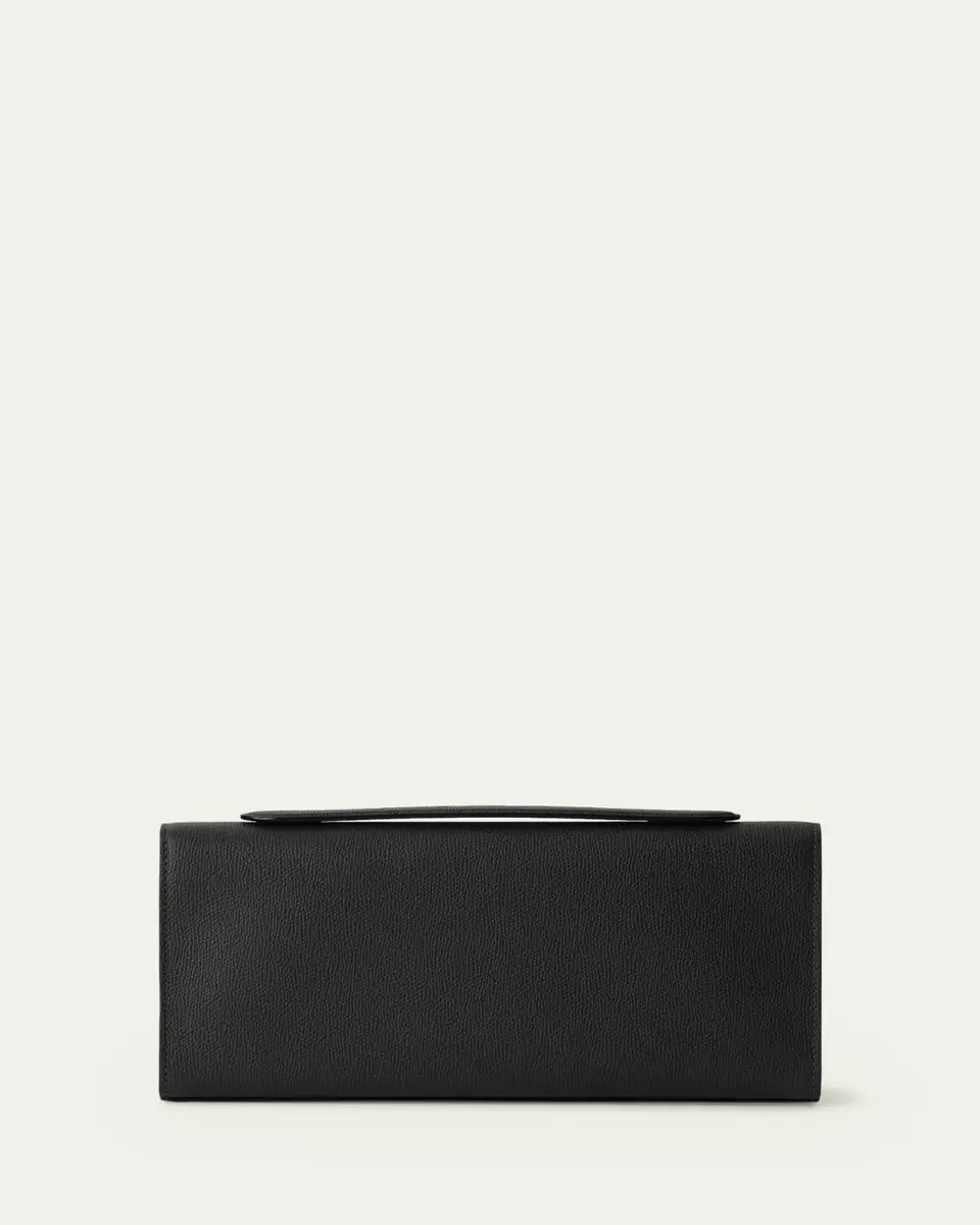 Valextra Iside Turn-Lock Leather Clutch Bag | Thumbnail 3