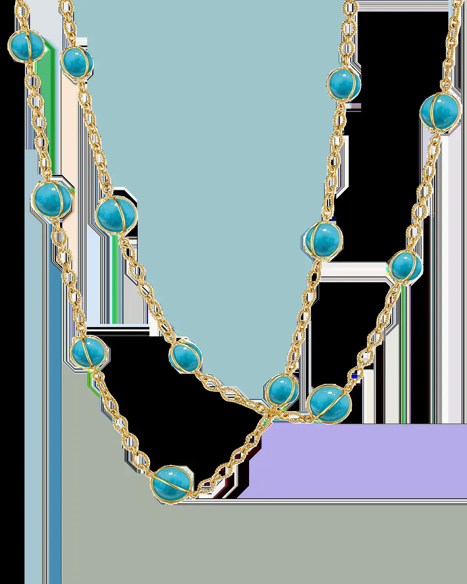 VERDURA 18K Yellow Gold Turquoise Bubbles Necklace | Thumbnail 2 VERDURA 18K Yellow Gold Turquoise Bubbles Necklace | Thumbnail 2