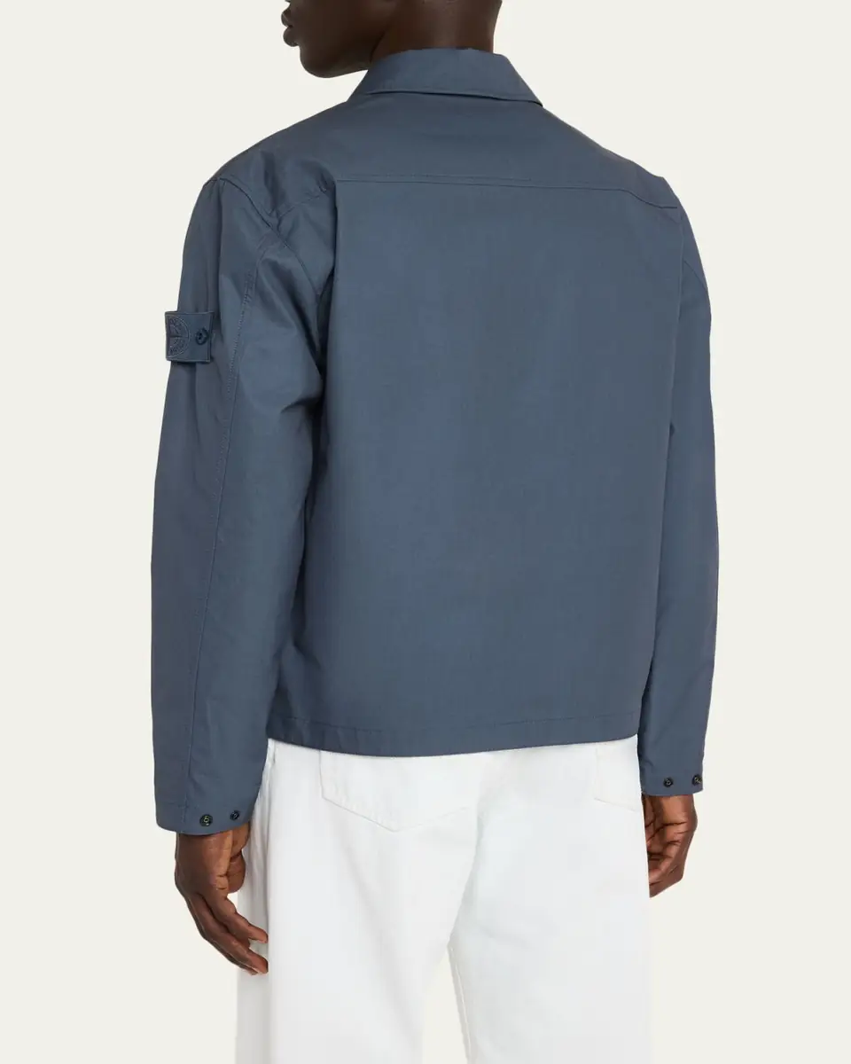 Stone Island Men's Ghost Cotton Zip-Front Shirt Jacket | Thumbnail 3 Stone Island Men's Ghost Cotton Zip-Front Shirt Jacket | Thumbnail 3