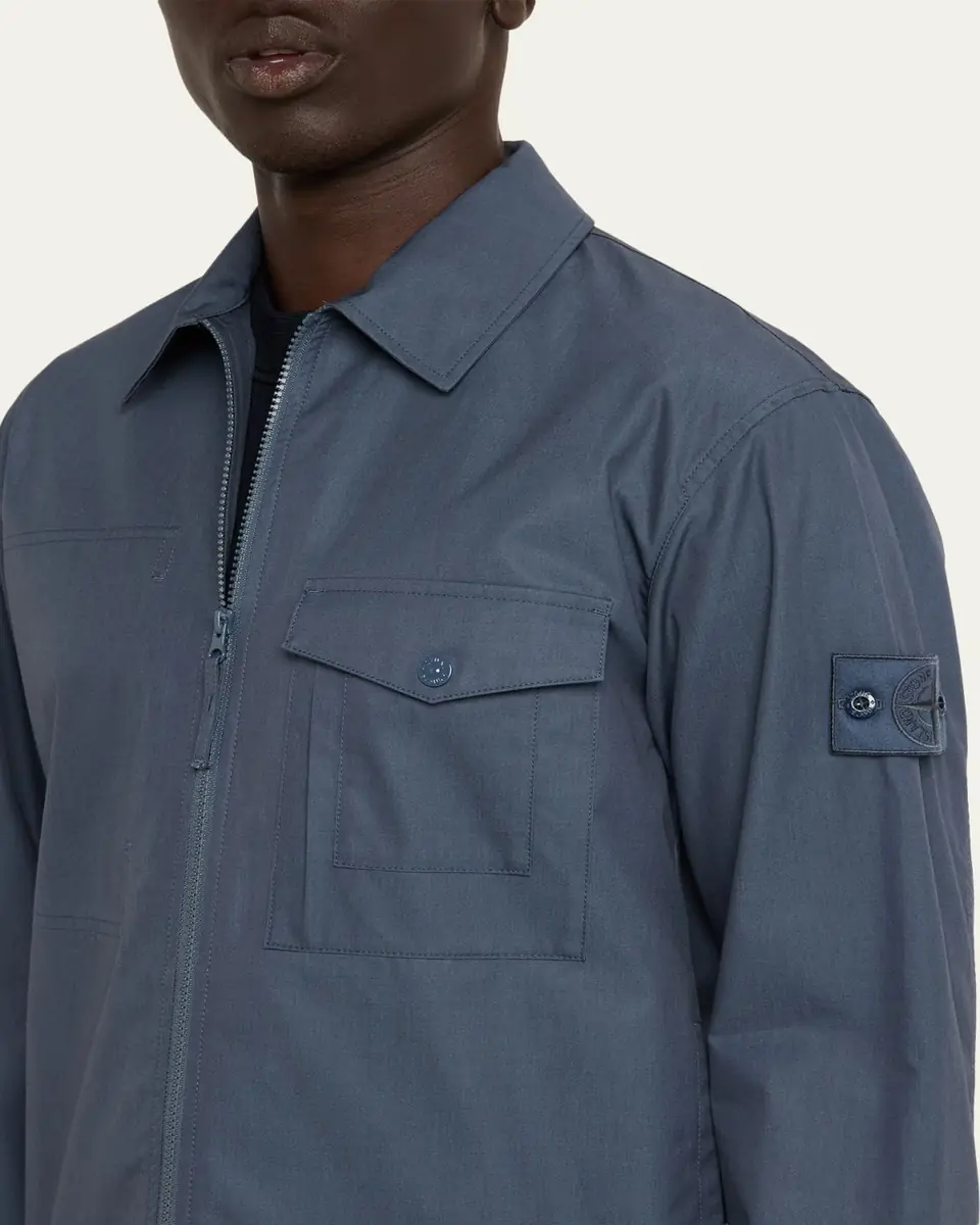 Stone Island Men's Ghost Cotton Zip-Front Shirt Jacket | Thumbnail 5 Stone Island Men's Ghost Cotton Zip-Front Shirt Jacket | Thumbnail 5