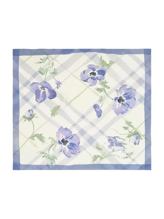 Burberry Watercolor Check Silk Scarf