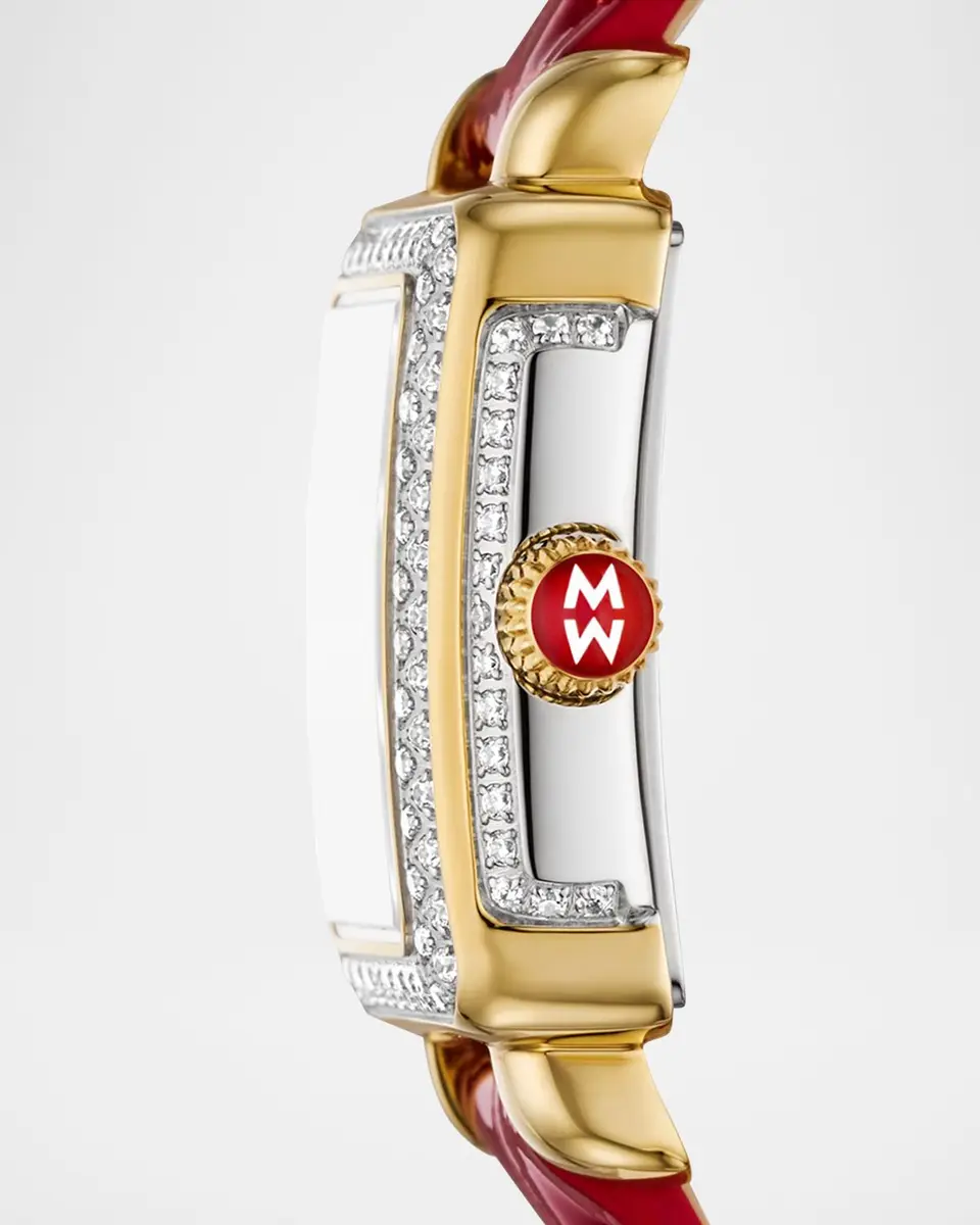 Michele Special Edition Deco Madison Red Mini Diamond Pavé Watch | Thumbnail 4 Michele Special Edition Deco Madison Red Mini Diamond Pavé Watch | Thumbnail 4