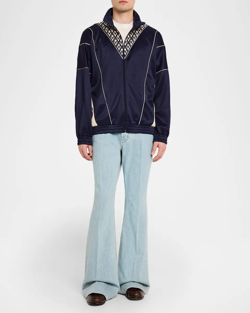 Valentino Garavani Men's Light-Wash Denim Bootcut Jeans | Thumbnail 2 Valentino Garavani Men's Light-Wash Denim Bootcut Jeans | Thumbnail 2
