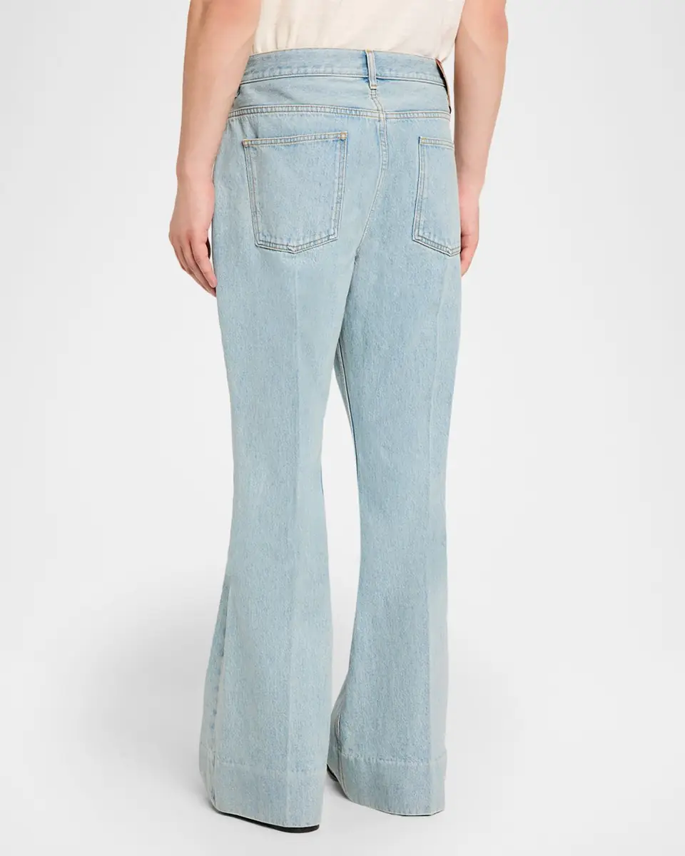 Valentino Garavani Men's Light-Wash Denim Bootcut Jeans | Thumbnail 3 Valentino Garavani Men's Light-Wash Denim Bootcut Jeans | Thumbnail 3