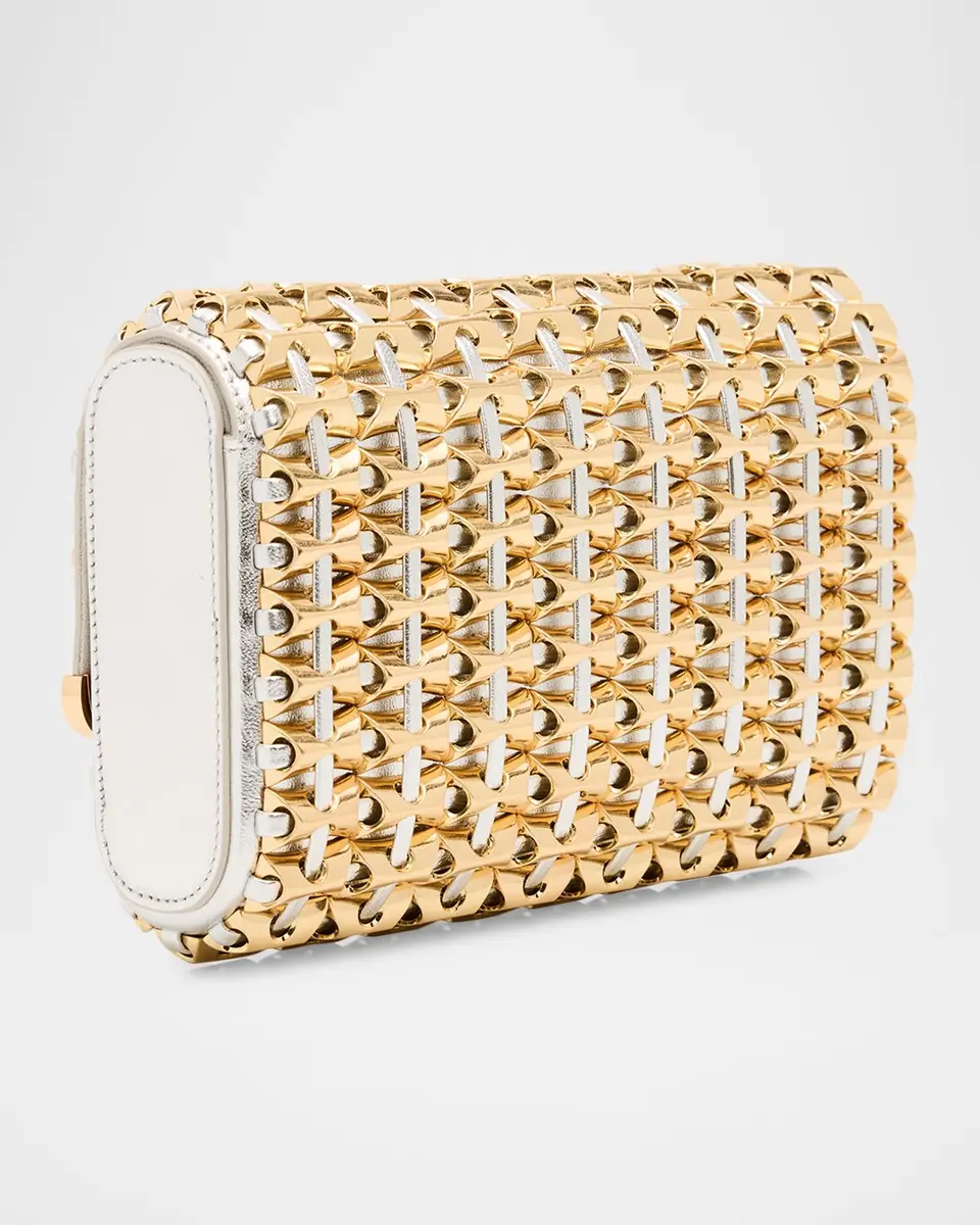 SIMKHAI Rola Beaded Lattice Metallic Leather Clutch Bag | Thumbnail 3 SIMKHAI Rola Beaded Lattice Metallic Leather Clutch Bag | Thumbnail 3