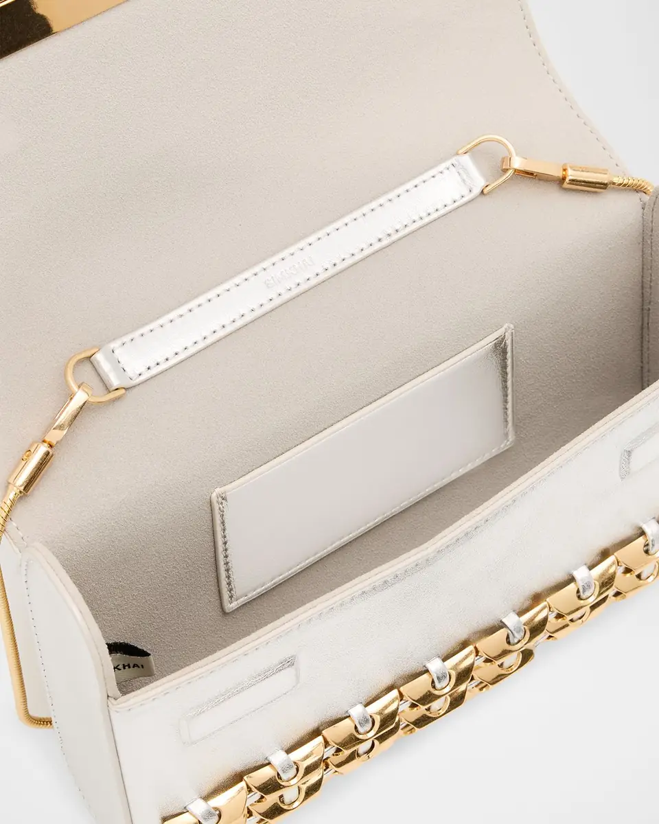 SIMKHAI Rola Beaded Lattice Metallic Leather Clutch Bag | Thumbnail 4 SIMKHAI Rola Beaded Lattice Metallic Leather Clutch Bag | Thumbnail 4