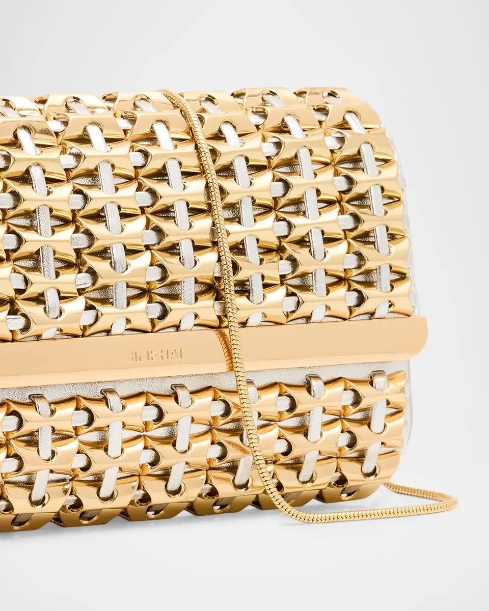 SIMKHAI Rola Beaded Lattice Metallic Leather Clutch Bag | Thumbnail 5 SIMKHAI Rola Beaded Lattice Metallic Leather Clutch Bag | Thumbnail 5