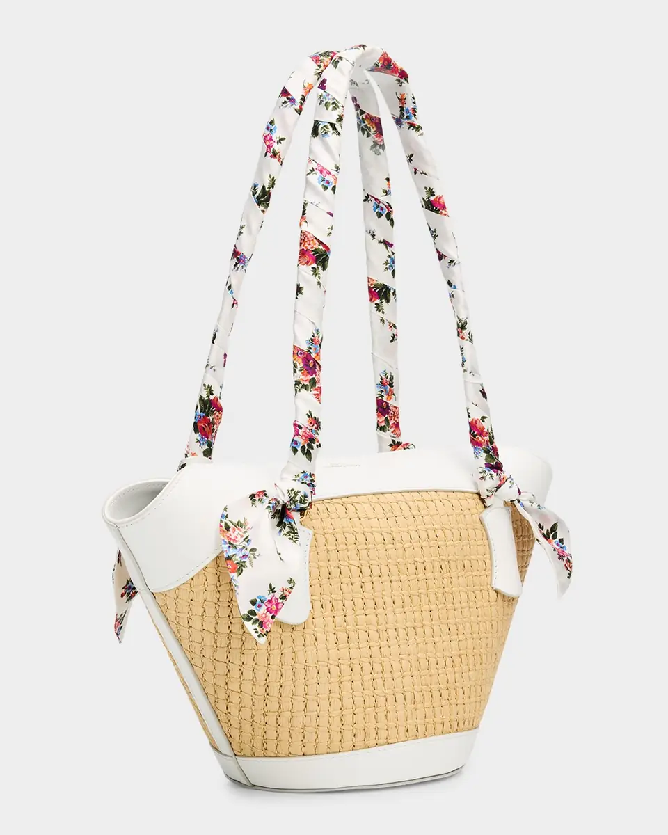 Dolce & Gabbana Floral & Leather-Trim Woven Shoulder Bag | Thumbnail 3 Dolce & Gabbana Floral & Leather-Trim Woven Shoulder Bag | Thumbnail 3