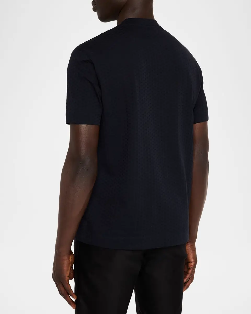 Emporio Armani Men's Cotton Jacquard Crewneck T-Shirt | Thumbnail 3