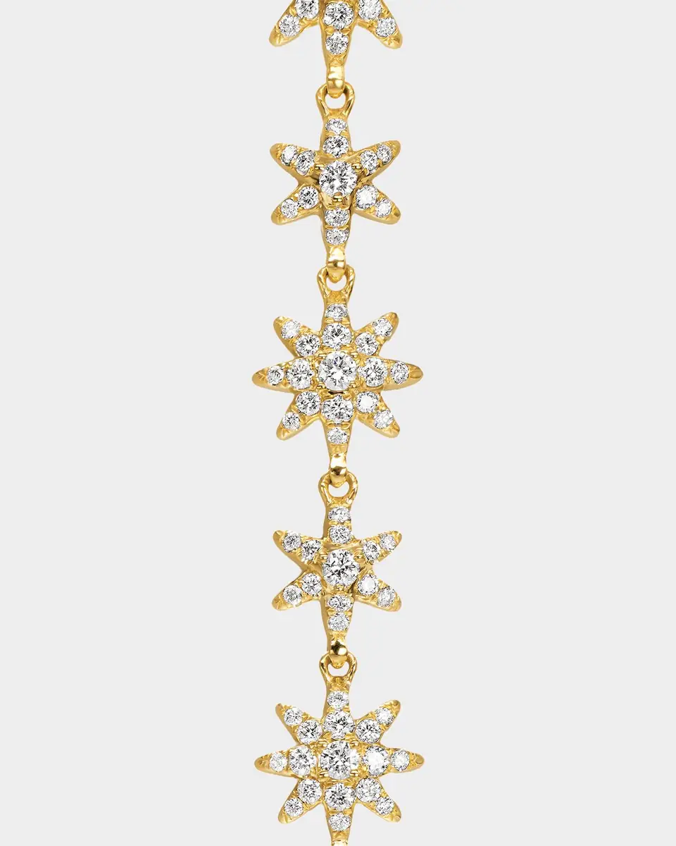 David Yurman Starburst Drop Earrings with Diamonds in 18K Gold, 70mm | Thumbnail 4 David Yurman Starburst Drop Earrings with Diamonds in 18K Gold, 70mm | Thumbnail 4