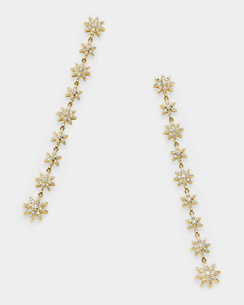 David Yurman Starburst Drop Earrings with Diamonds in 18K Gold, 70mm | Thumbnail 6 David Yurman Starburst Drop Earrings with Diamonds in 18K Gold, 70mm | Thumbnail 6