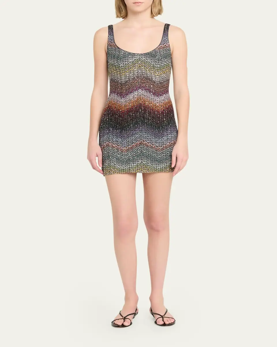 Missoni Sequin Wefted Loom Knit Mini Dress | Thumbnail 2 Missoni Sequin Wefted Loom Knit Mini Dress | Thumbnail 2