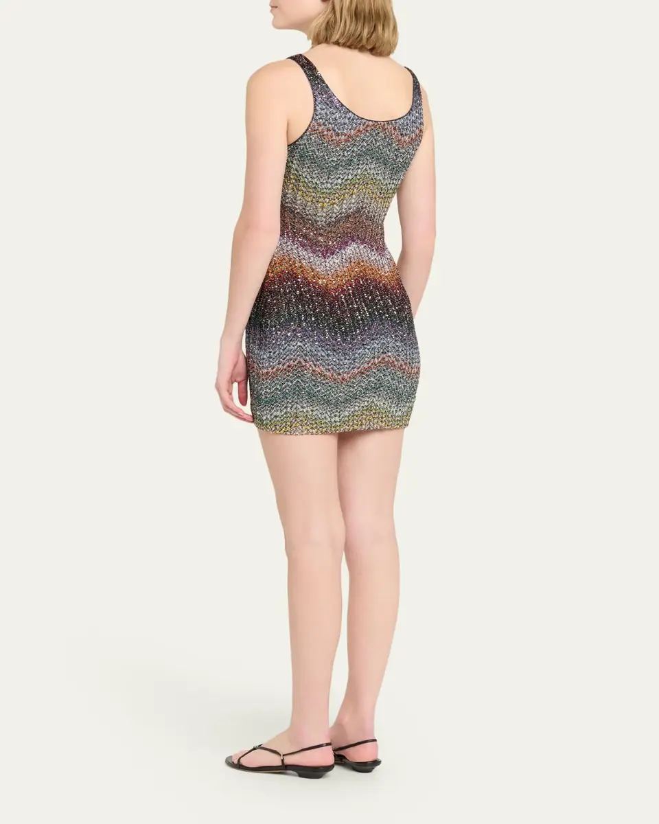 Missoni Sequin Wefted Loom Knit Mini Dress | Thumbnail 3 Missoni Sequin Wefted Loom Knit Mini Dress | Thumbnail 3