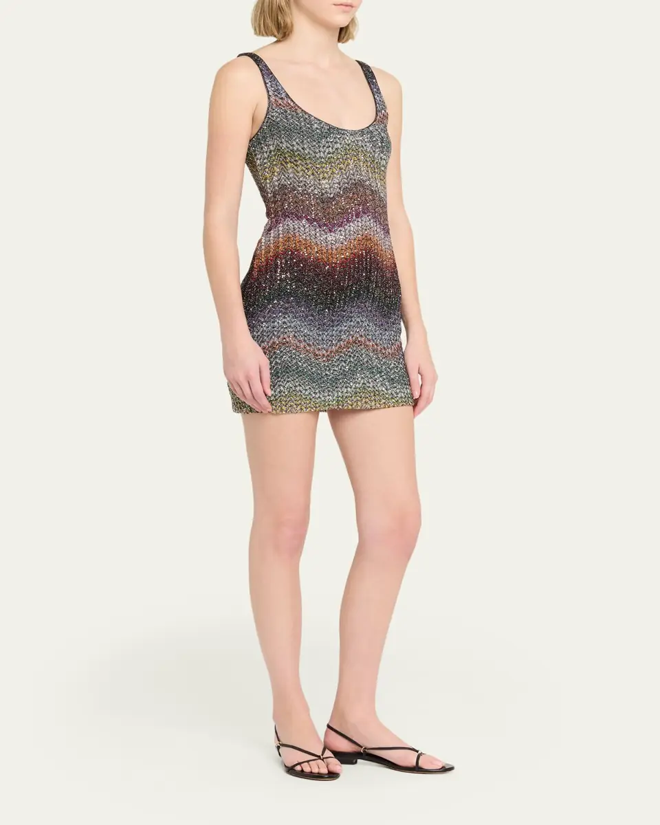 Missoni Sequin Wefted Loom Knit Mini Dress | Thumbnail 4 Missoni Sequin Wefted Loom Knit Mini Dress | Thumbnail 4