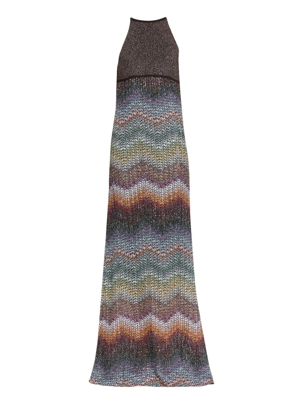 Sequin Wefted Loom Knit Halterneck Gown Sequin Wefted Loom Knit Halterneck Gown