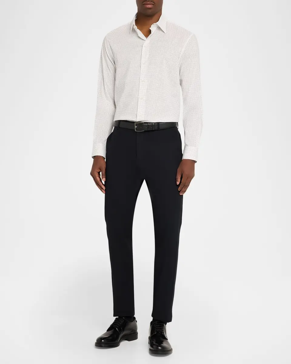 Emporio Armani Men's Cotton Micro-Pattern Sport Shirt | Thumbnail 2