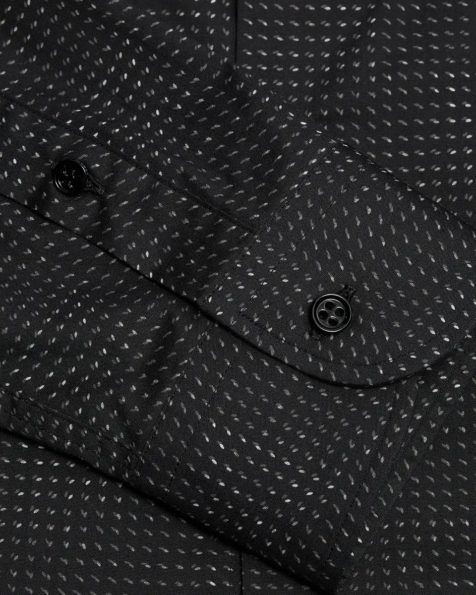 Emporio Armani Men's Cotton Micro-Pattern Sport Shirt | Thumbnail 7