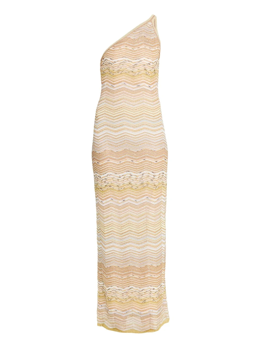 Metallic Chevron One-Shoulder Maxi Dress Metallic Chevron One-Shoulder Maxi Dress