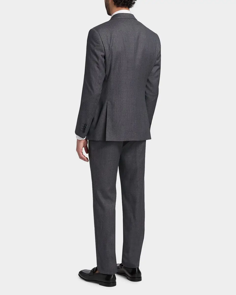 Emporio Armani Men's Wool Micro-Print Two-Piece Suit | Thumbnail 3 Emporio Armani Men's Wool Micro-Print Two-Piece Suit | Thumbnail 3