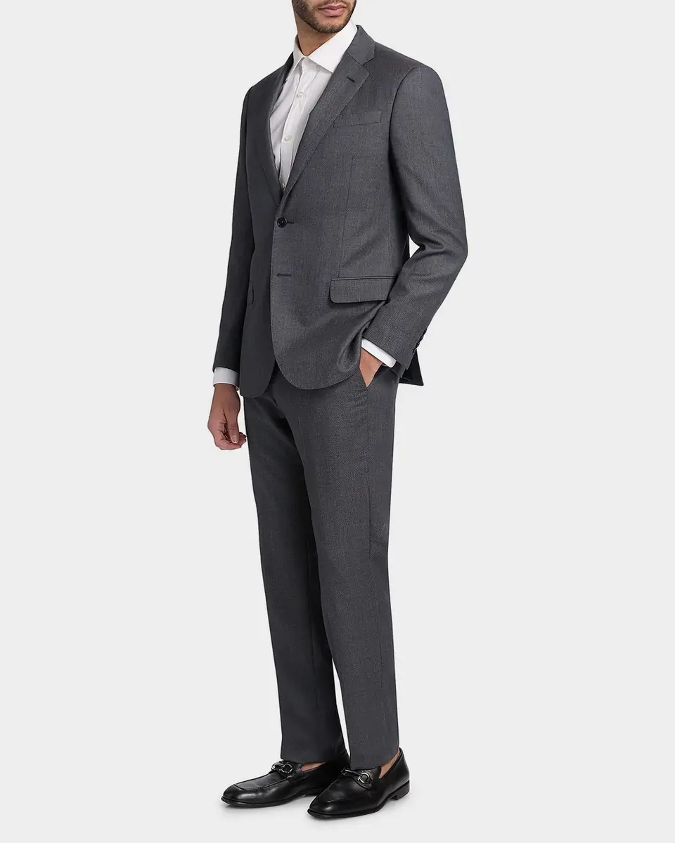 Emporio Armani Men's Wool Micro-Print Two-Piece Suit | Thumbnail 5 Emporio Armani Men's Wool Micro-Print Two-Piece Suit | Thumbnail 5