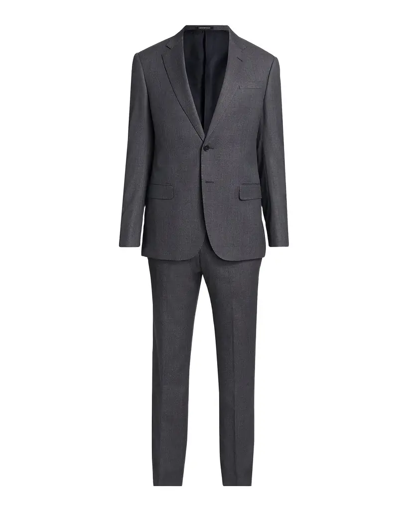 Emporio Armani Men's Wool Micro-Print Two-Piece Suit | Image 1 Emporio Armani Men's Wool Micro-Print Two-Piece Suit | Image 1