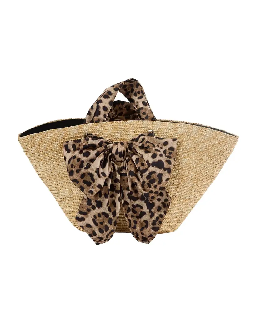 Eugenia Kim Carlotta Straw Bow Tote Bag