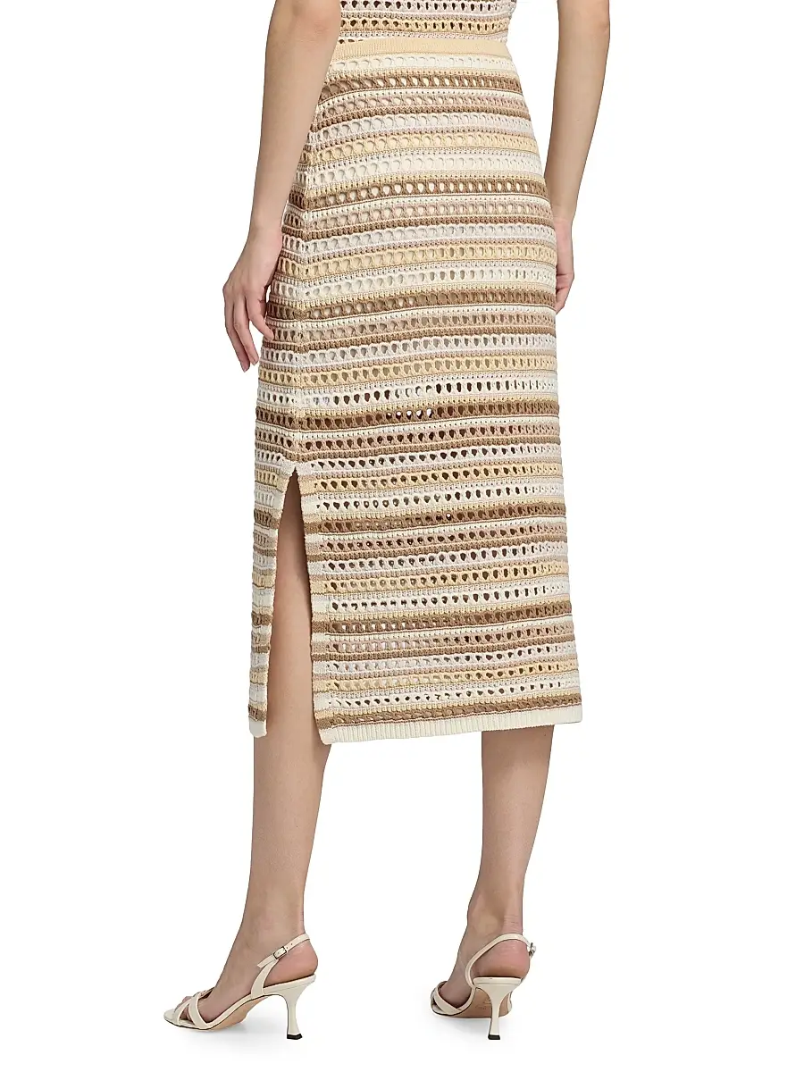 dh New York Women's Sacha Stripe Crochet Cotton Midi-Skirt | Thumbnail 5 dh New York Women's Sacha Stripe Crochet Cotton Midi-Skirt | Thumbnail 5