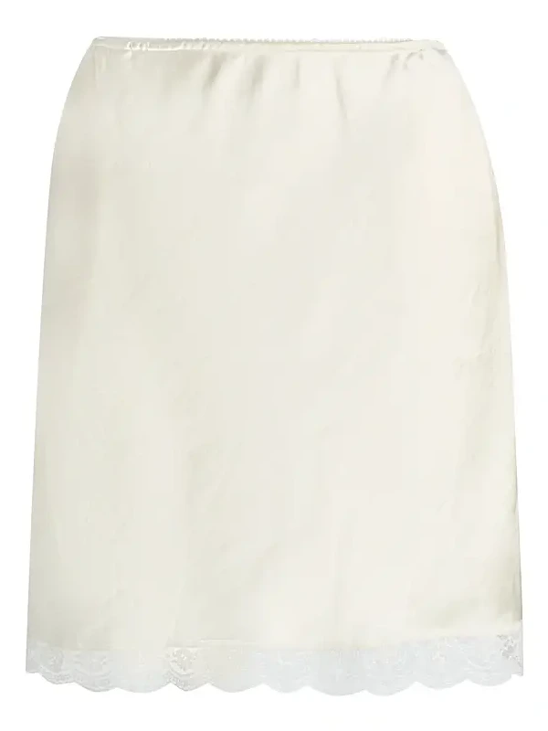 dh New York Women's Candice Satin Lace-Hem Miniskirt
