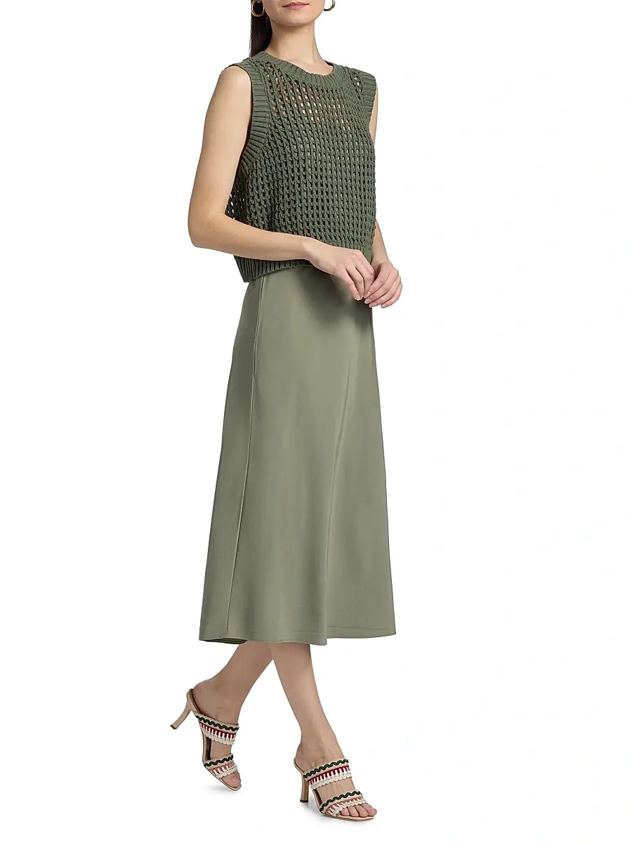 dh New York Women's Mixed-Media Cotton Midi-Dress | Thumbnail 2 dh New York Women's Mixed-Media Cotton Midi-Dress | Thumbnail 2