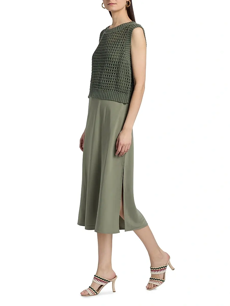 dh New York Women's Mixed-Media Cotton Midi-Dress | Thumbnail 4 dh New York Women's Mixed-Media Cotton Midi-Dress | Thumbnail 4