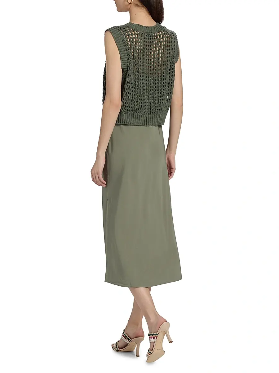 dh New York Women's Mixed-Media Cotton Midi-Dress | Thumbnail 5 dh New York Women's Mixed-Media Cotton Midi-Dress | Thumbnail 5