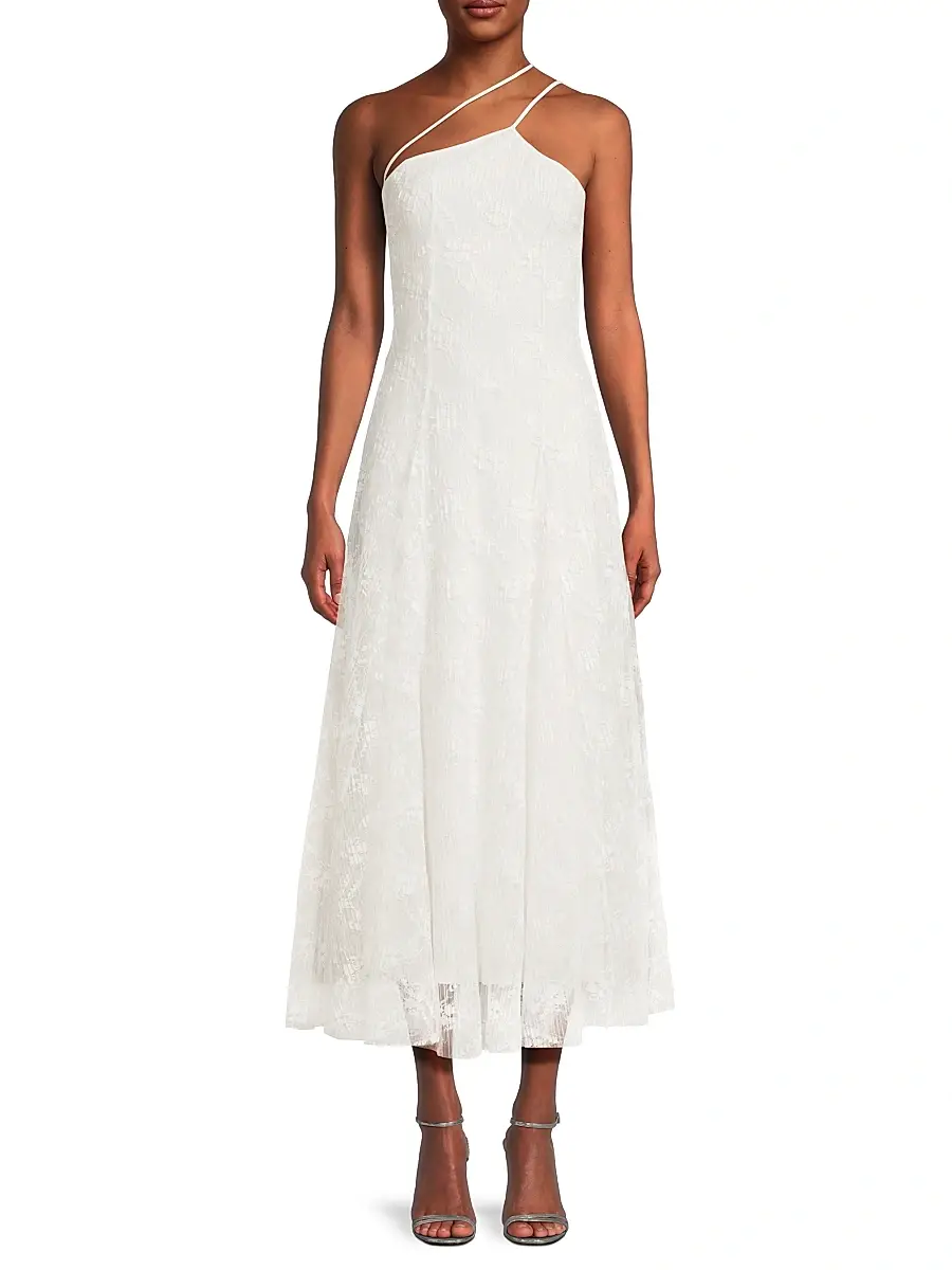 BLACK HALO Women's Athena One-Shoulder Midi-Dress | Thumbnail 3