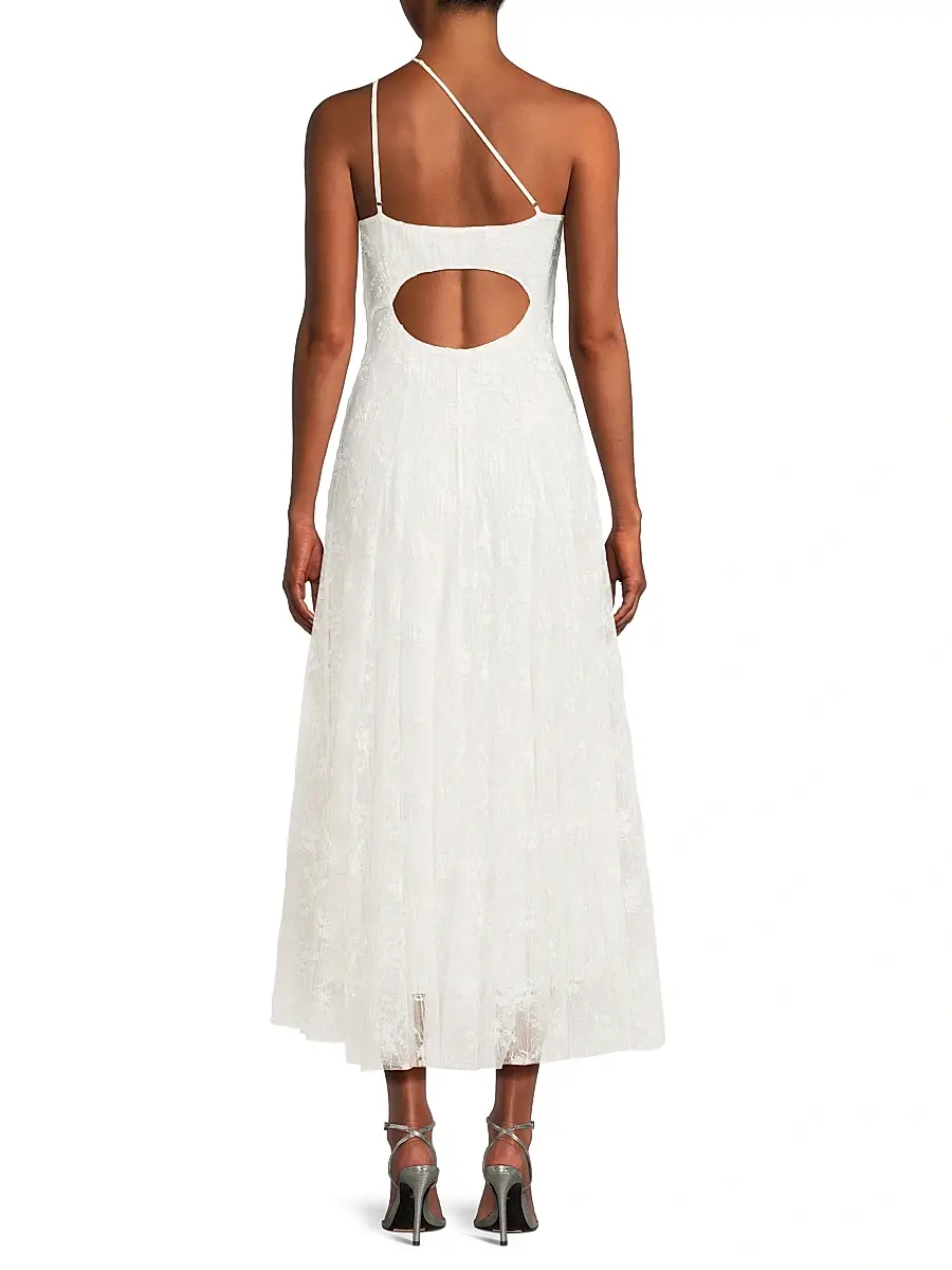 BLACK HALO Women's Athena One-Shoulder Midi-Dress | Thumbnail 5