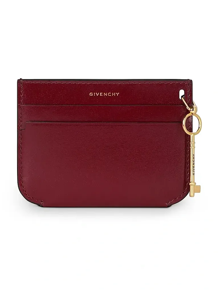 Givenchy Women's Lucky Charms Card Holder in Box Leather - Aubergine