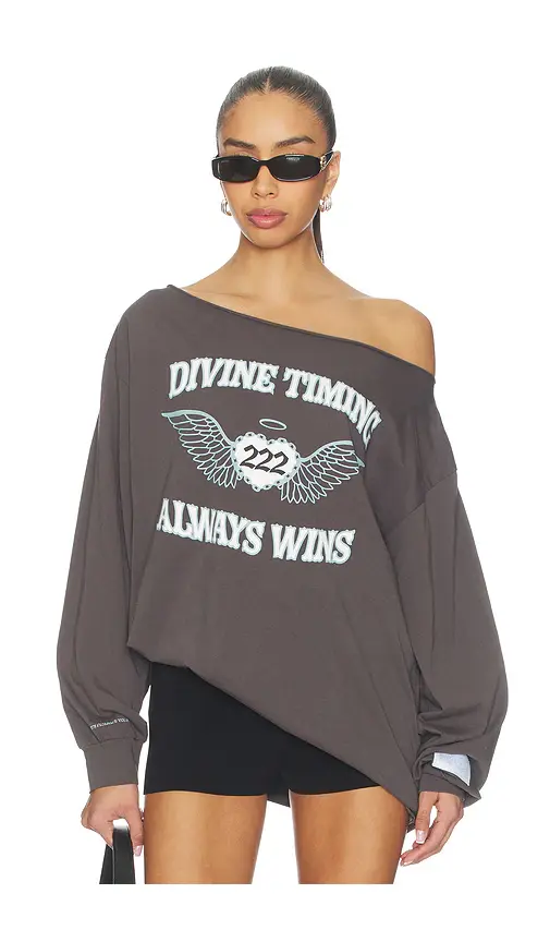 The Mayfair Group Orebella by Bella Hadid x Mayfair Hadid Divine Timing 222 Off-shoulder Longsleeve Top | Image 1 The Mayfair Group Orebella by Bella Hadid x Mayfair Hadid Divine Timing 222 Off-shoulder Longsleeve Top | Image 1