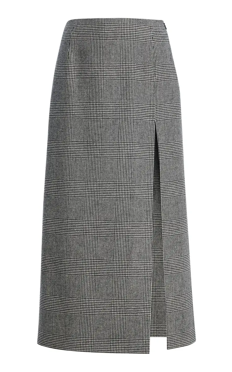 Michael Kors Collection Car Wash Wool-Cashmere Midi Skirt