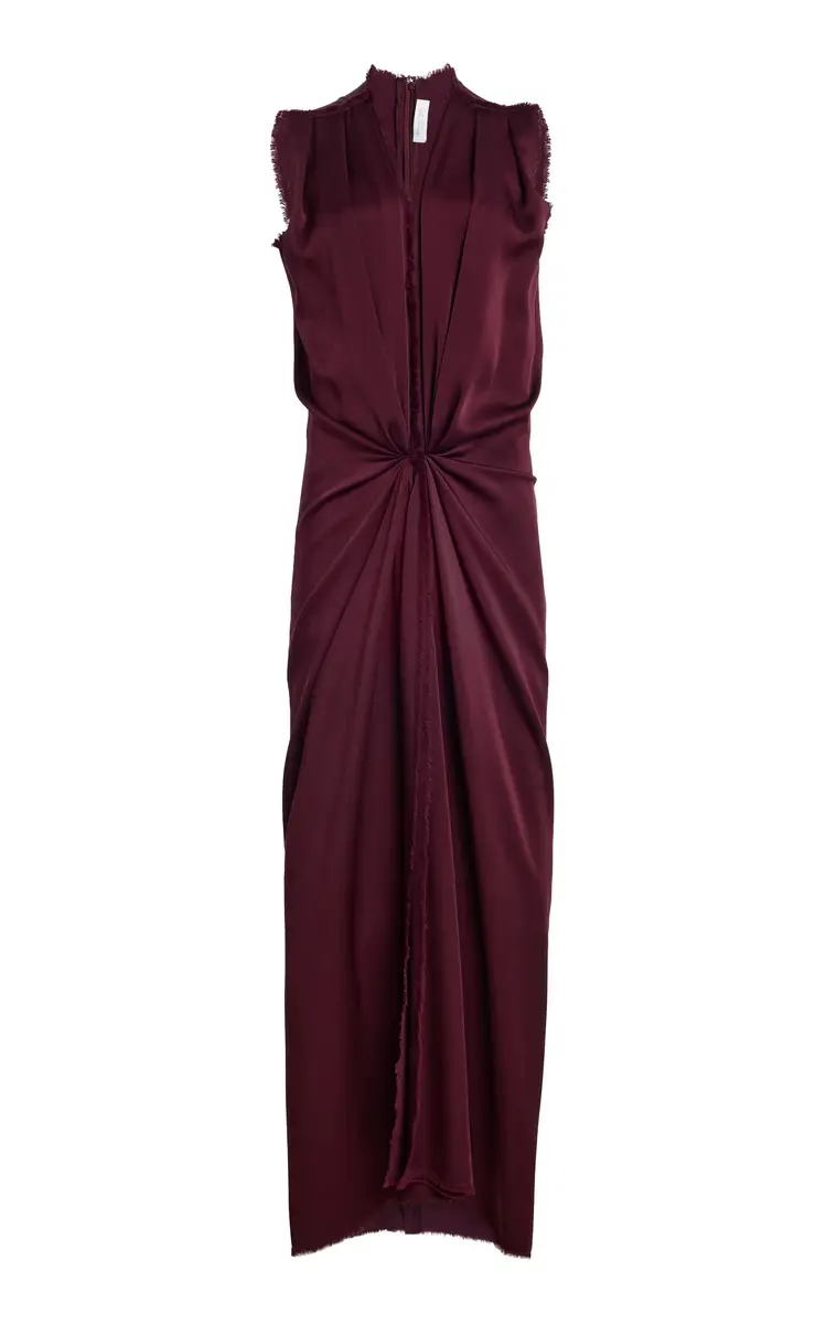 Michael Kors Collection Draped Satin Charmeuse Column Gown