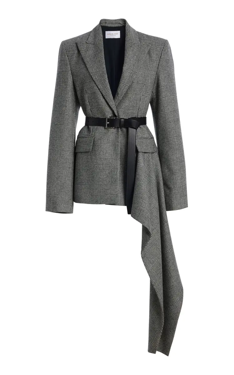 Michael Kors Collection Glen Plaid Wool Cashmere Flannel Blazer