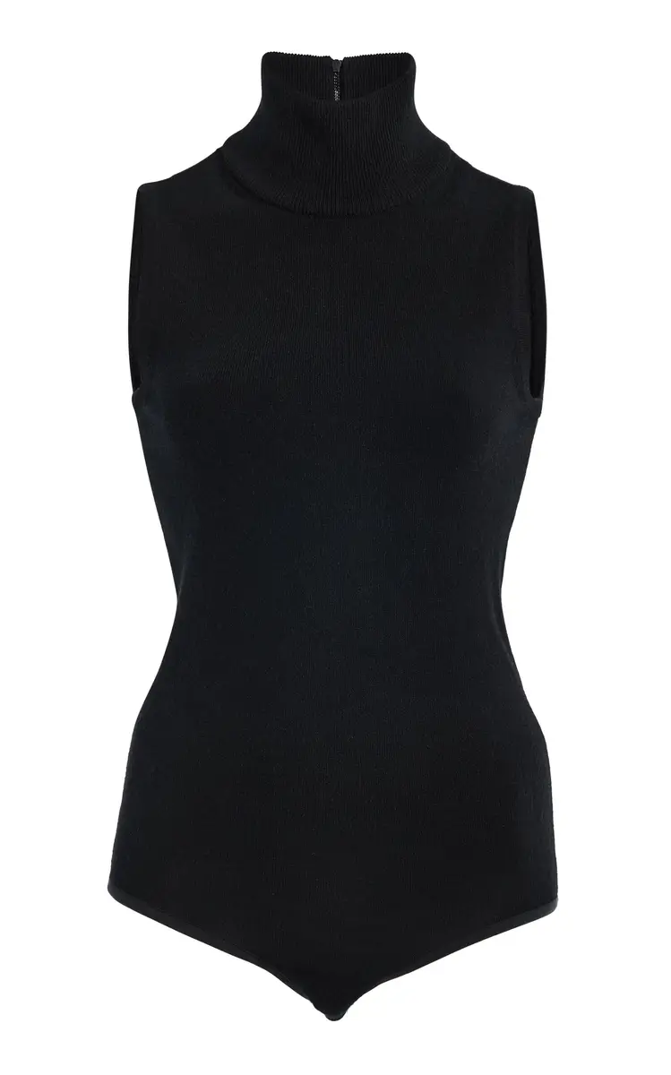 Michael Kors Collection Turtleneck Cashmere-Blend Bodysuit
