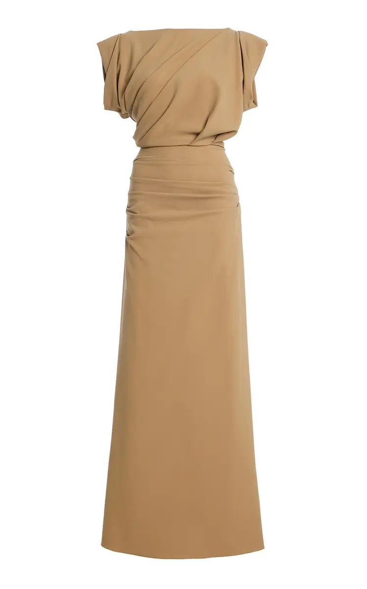 Draped Wool-Blend Maxi Dress Draped Wool-Blend Maxi Dress