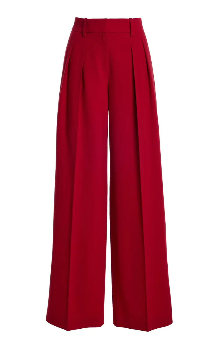 Michael Kors Collection Pleated Wool-Blend Wide-Leg Pants