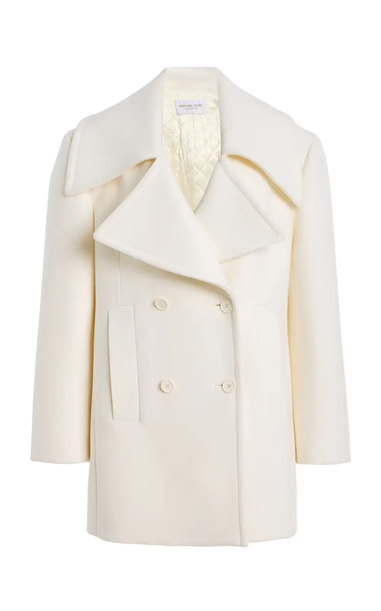 Michael Kors Collection Double-Breasted Virgin-Wool Peacoat