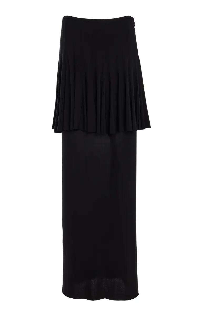 Ashlyn Exclusive Klein Layered Jersey Midi Skirt