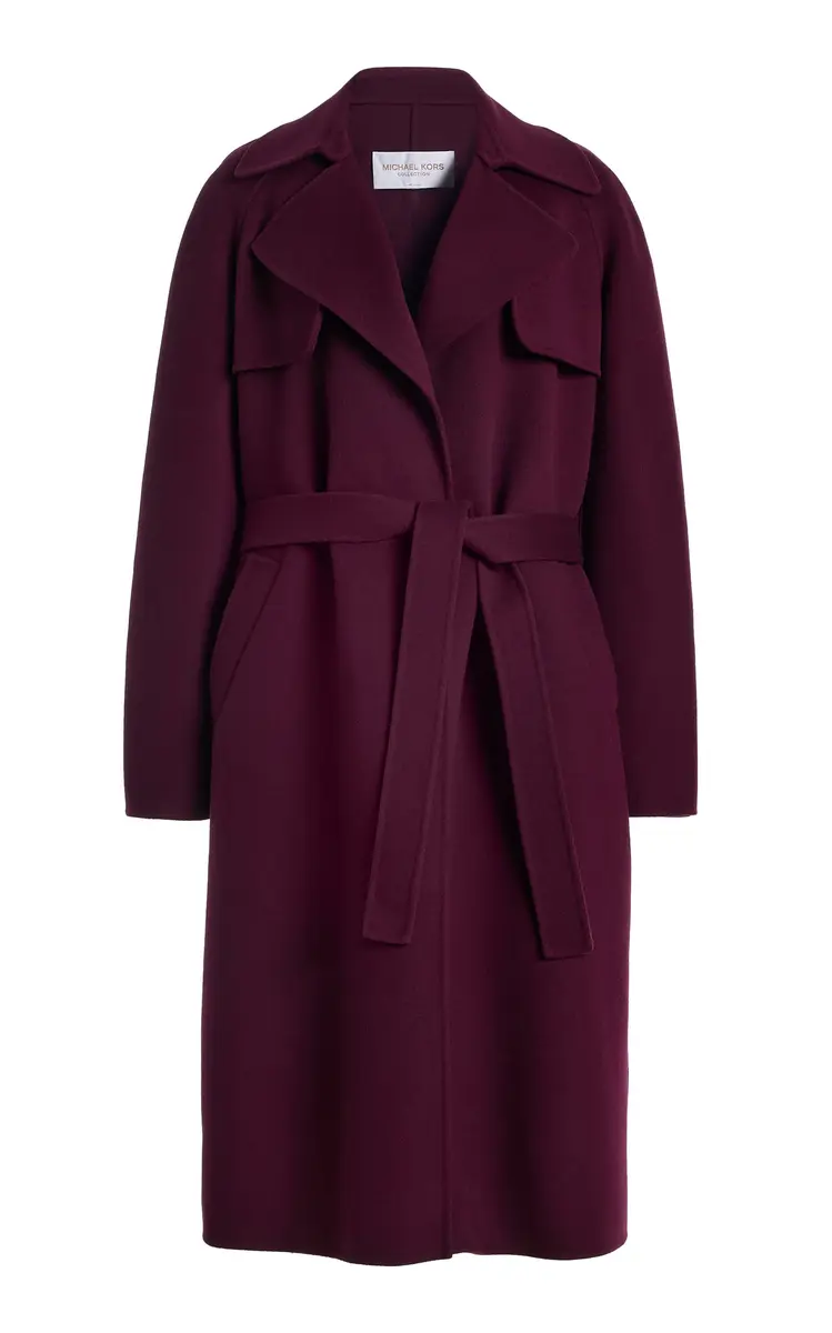 Belted Virgin-Wool Trench Coat