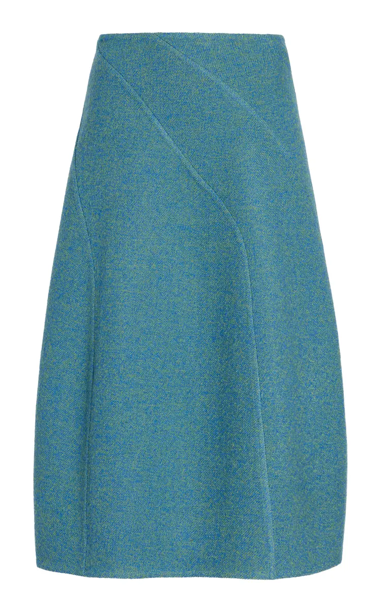 Proenza Schouler Gaelle Seamed Wool-Blend Midi Skirt | Image 1 Proenza Schouler Gaelle Seamed Wool-Blend Midi Skirt | Image 1