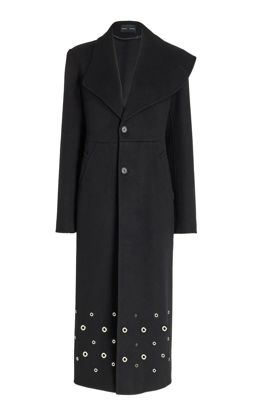 Alix Grommet-Embellished Longline Wool-Blend Coat Alix Grommet-Embellished Longline Wool-Blend Coat